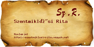 Szentmiklósi Rita névjegykártya